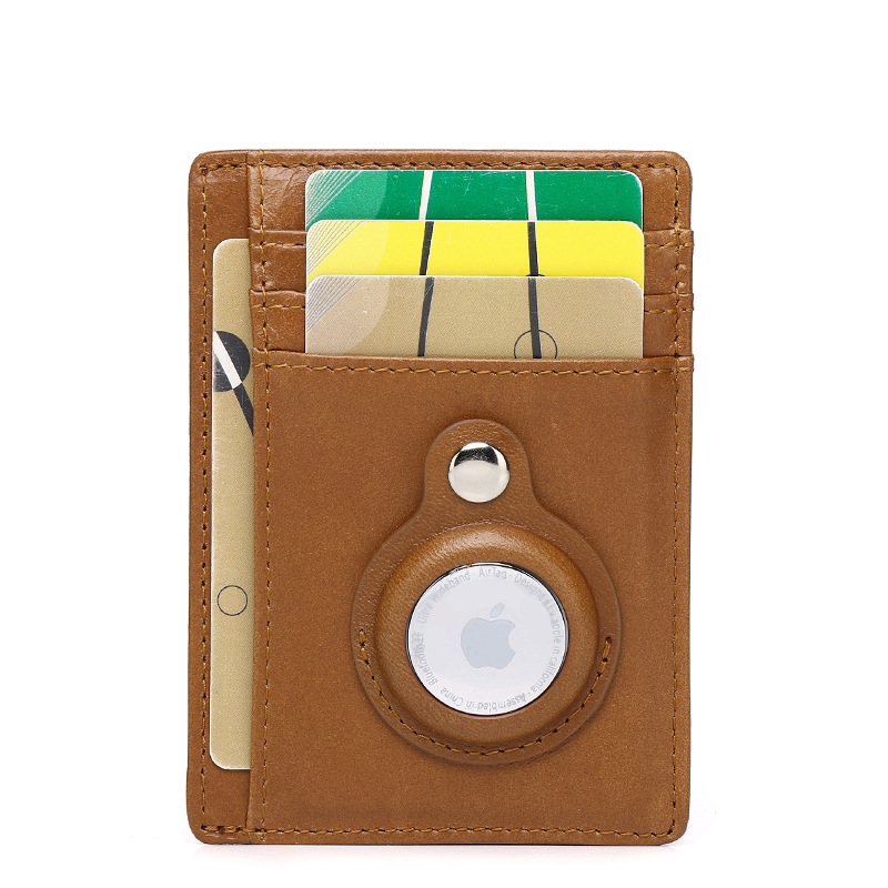 Ví cầm tay nữ da bò chống trộm RFID, đựng thẻ tín dụng và airtag — Màu nâu vàng, Màu cà phê, Màu đen