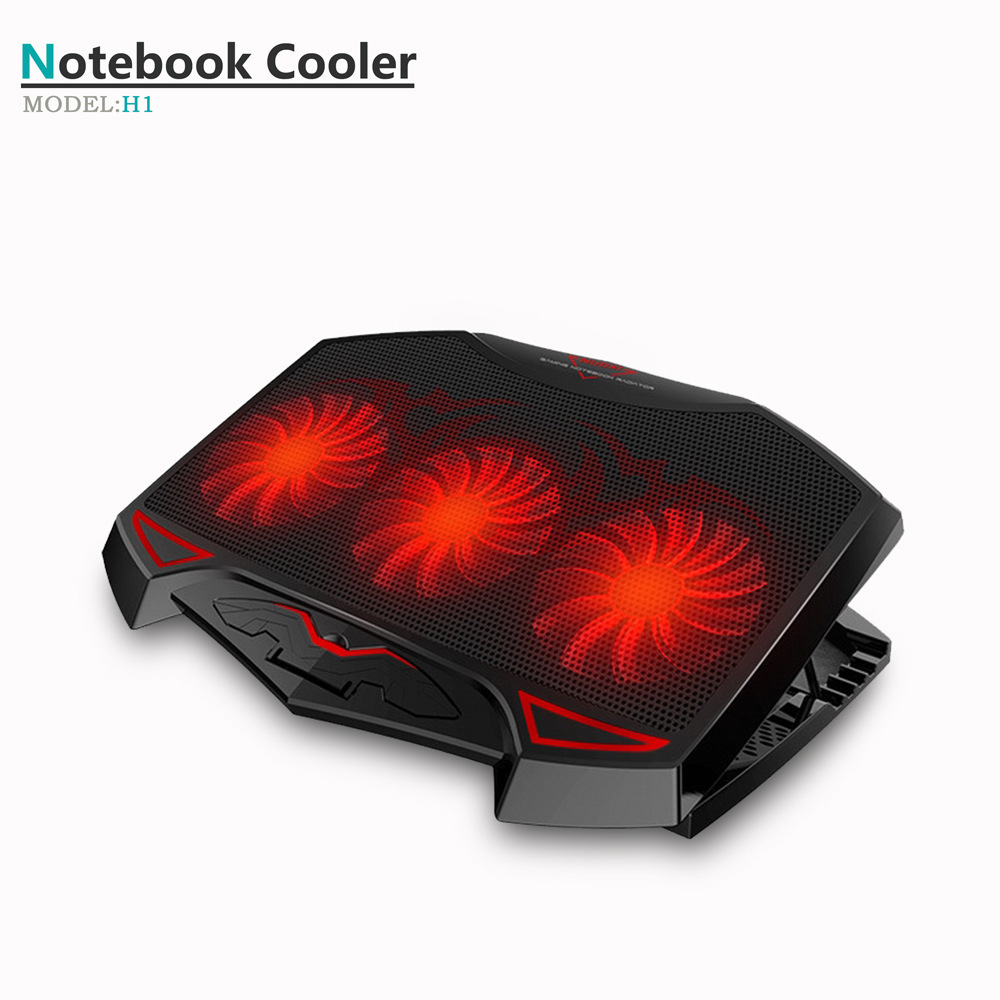 Laptop Radiator Three-Fan Laptop Cooling Base Multi-Angle Adjustment Cross-Border Special Power Supply Computer Radiator