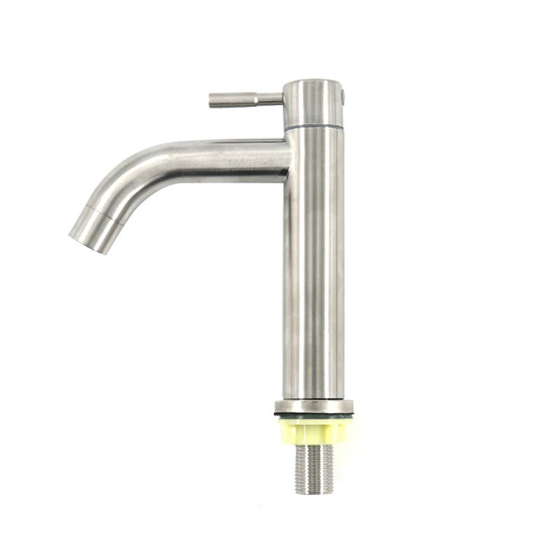 304 grifo de acero inoxidable en una sola mesa fría lavabo grifo de lavabo de baño doméstico