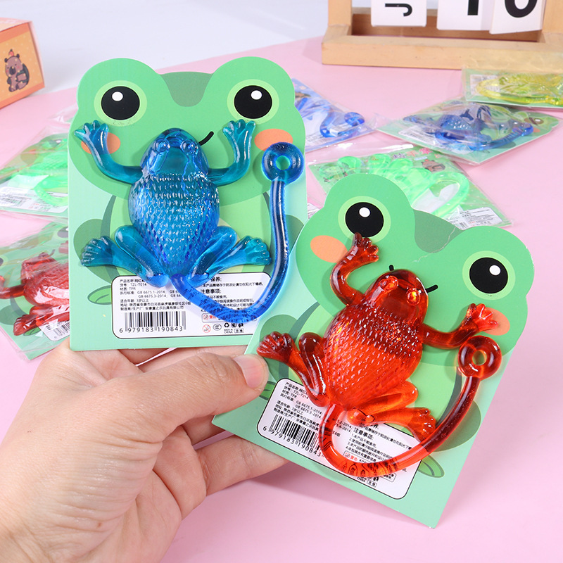 Sticky Frog Toy for Stress Relief, Nostalgic Fun Sticky Material, Sticky Hand Toy, Popular Stall Item, Hanging Board Toy