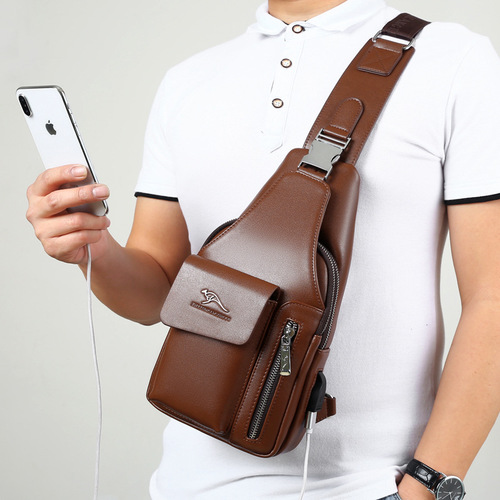 Cross-border supply men's chest bag crossbody bag backpack chest bag casual men's bag large capacity trendy 5802 Bodi Kangaroo