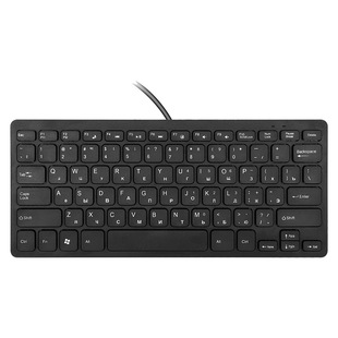 Wired Mini Keyboard USB Interface Desktop Computer Silent Ultra-Thin 78-Key Russian Language Keyboard