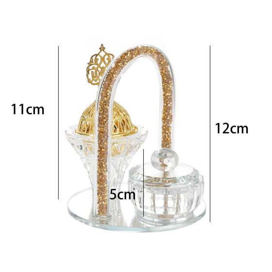 Crystal Gold Basket Aromatherapy Furnace Middle East Arab Craft Ornaments Wedding Festival Party Glass Aromatherapy Clip
