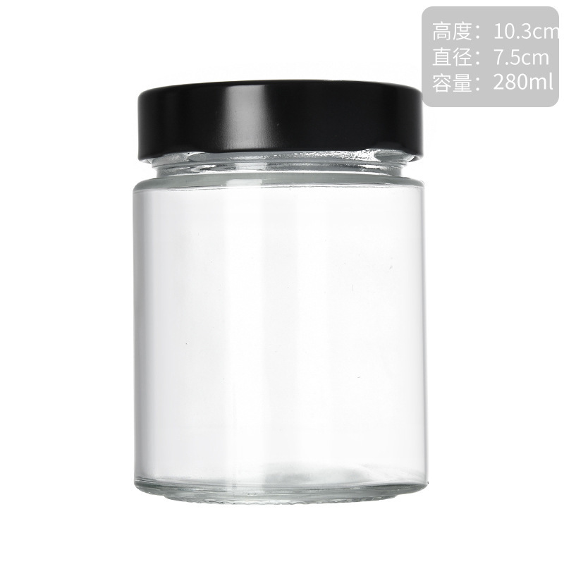 卸売高蓋家庭用ピクルスボトル高温耐性真空食品グレードガラス厚底ラウンド密封保管ガラスボトル|undefined