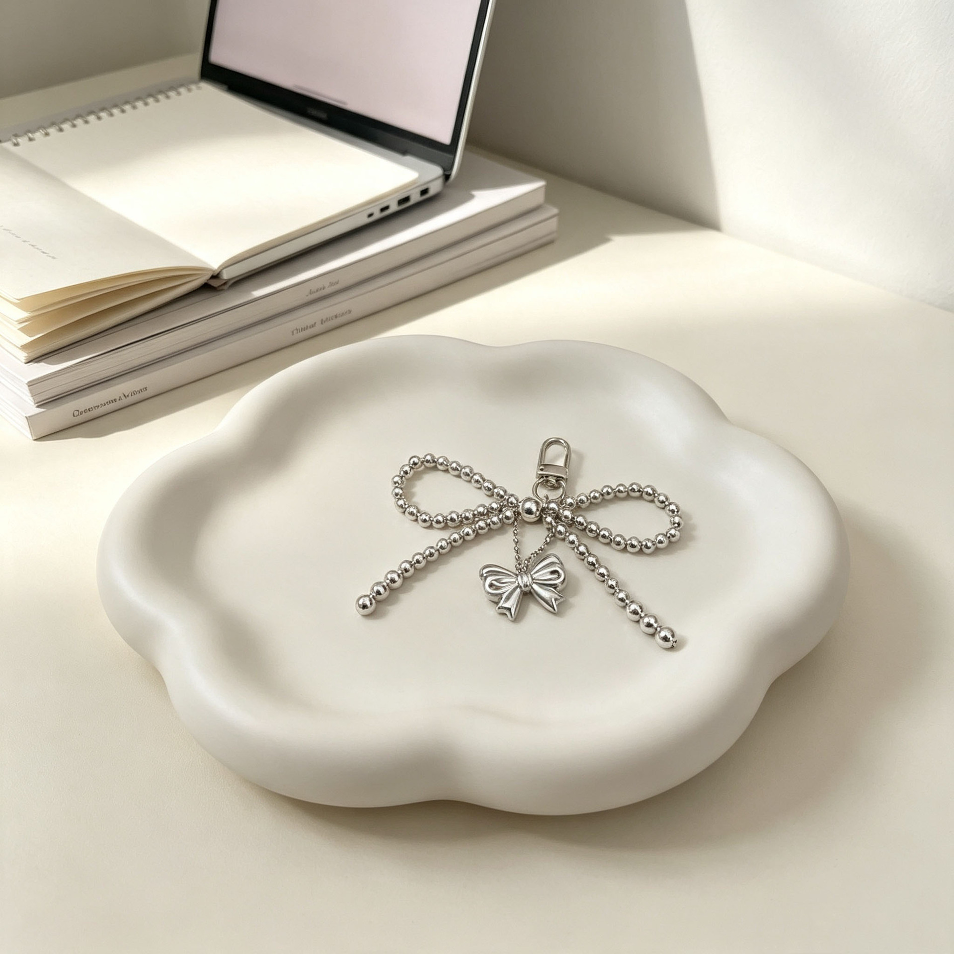 Nuevo estilo di-ins estilo coreano arco de perla amor colgante llavero accesorios de bolsos colgantes de teléfonos móviles