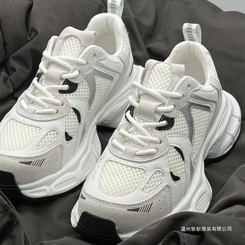 Trendy Thick-Soled Dad Shoes for Women 2026 New Model White Sneakers Non-Slip Niche Casual Sports Sneakers Fashion