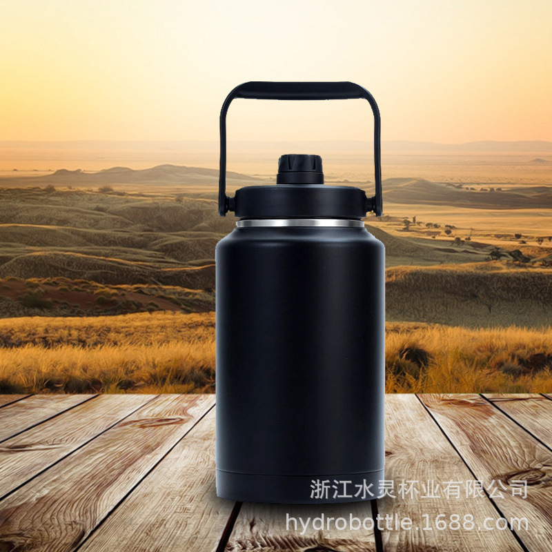 1ガロン国境を越えた屋外大容量ステンレス保温カップ二重運動64oz128オズ192oz氷桶|undefined