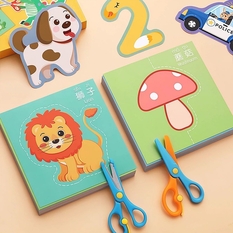 children paper-cut Kindergarten 3 26 baby introduction Child Toys diy make Material package interest suit On behalf of