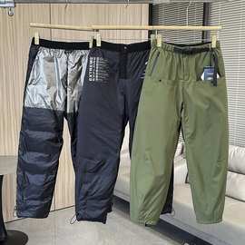 25秋冬户外机能工装弹石墨烯保暖直筒宽松防风水鹅绒裤