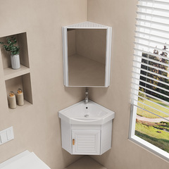 三角形の洗面器の角の小さいタイプのトイレの浴室のキャビネットの組み合わせのミニの小さいサイズの壁掛け式の洗面器の池