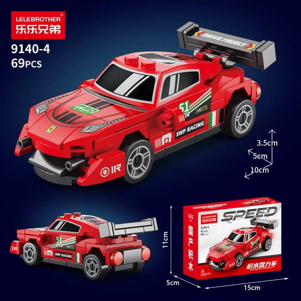 Red Farrah Pull Back Car 69 Capsules [Color Box]