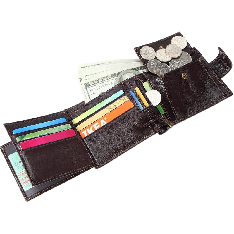 Cross-border New Men's Wallet Leather Wallet Short Top-layer Cowhide Clutch Horizontal Coin Purse