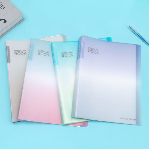 A4 transparent document binder gradient color expandable insert folder, document holder, test paper storage bag, file organizer, music score folder