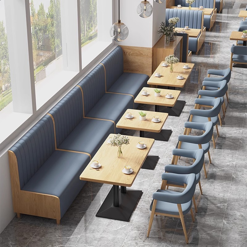 Catering hotpot shop canteen restaurant wall deck sofa milk tea shop dessert shop hamburger snack shop table and chair combination