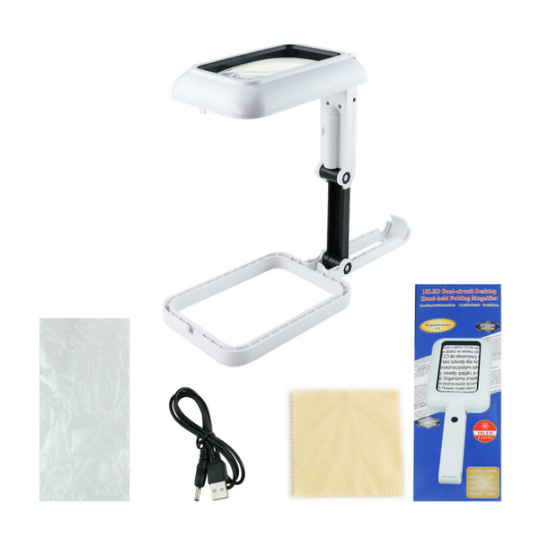 Rectangular handheld folding magnifying glass