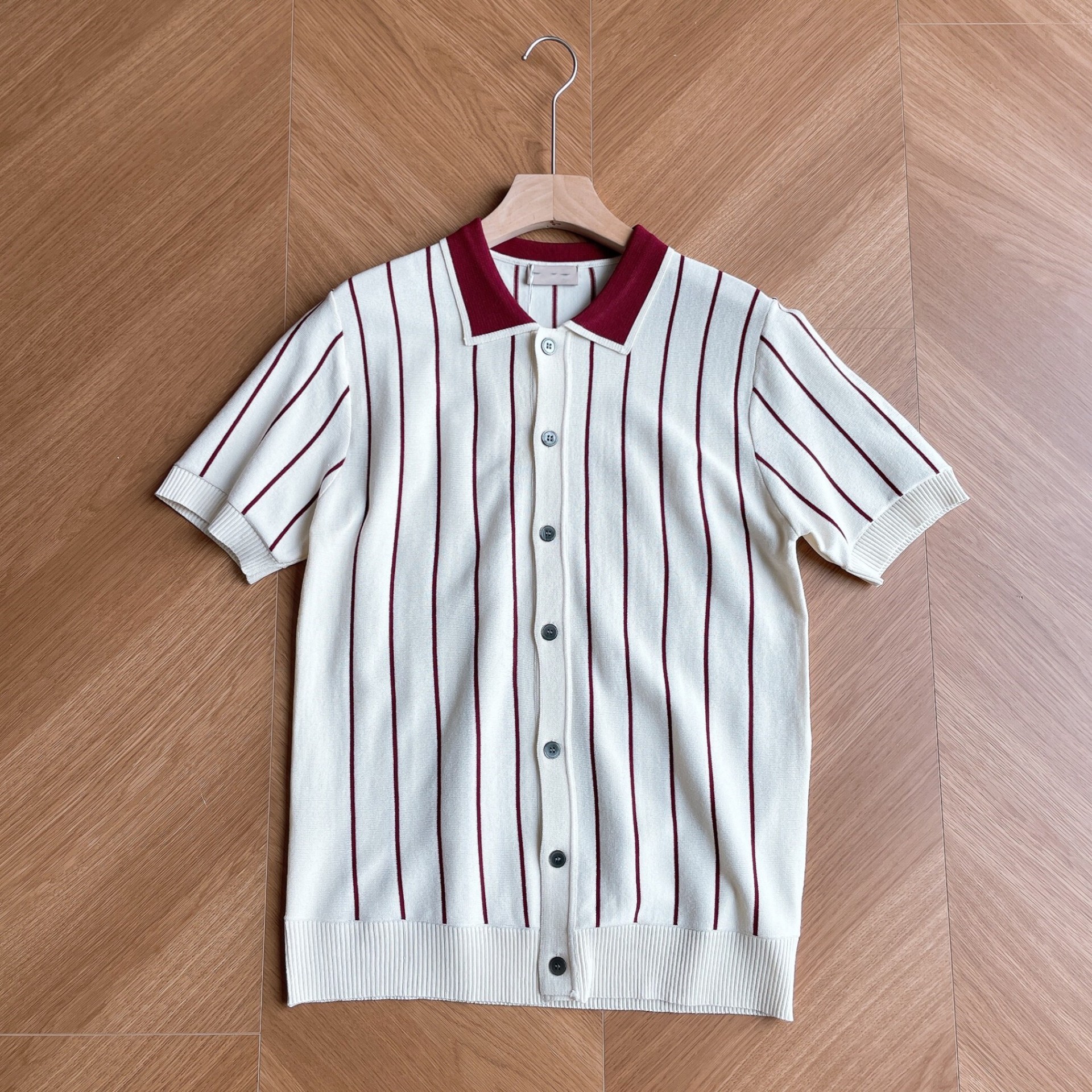 Polo camiseta de punto camiseta de manga corta hombre cardigan rayas viejos negocios de verano transfronterizo transpirable fábrica al por mayor