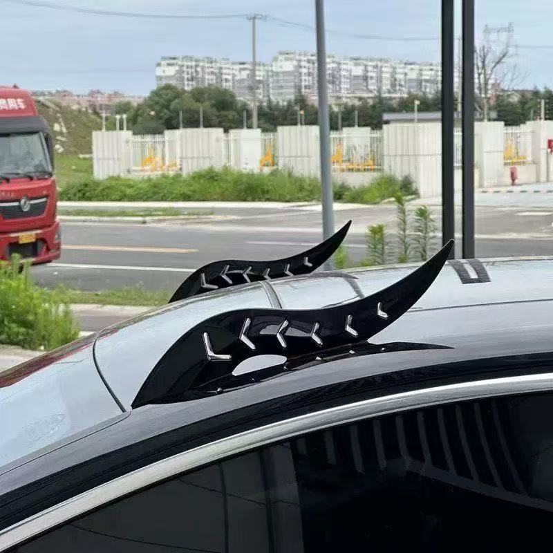 汽车龙角装饰弧形扰流鳍外部改件炫酷流体车顶翼创意个性车标配件|undefined