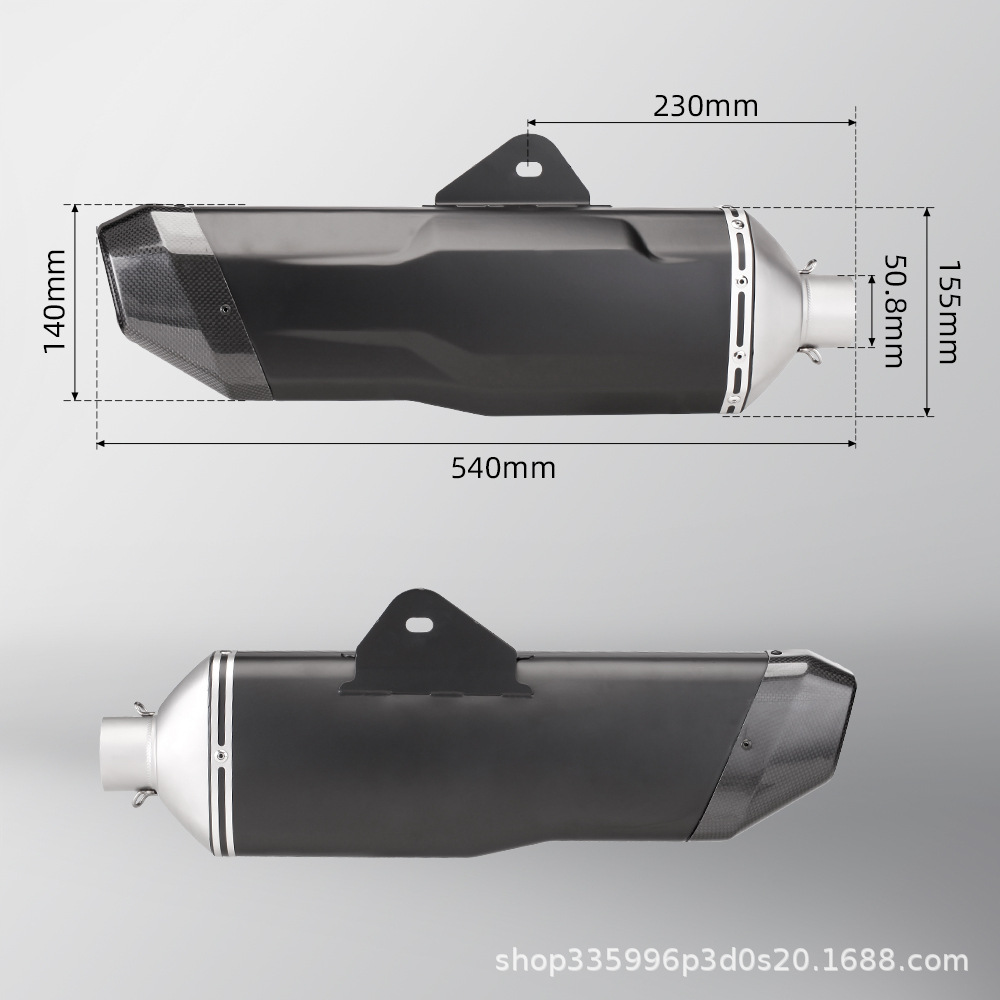 Motorcycle Exhaust Modification T-Max560 Stainless Steel Front Section with Carbon Fiber Anti-Scalding Cover + K198 Carbon Fiber Tail Section