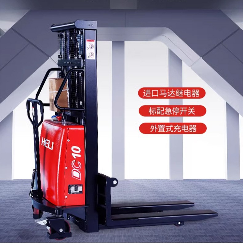 Camión elevadora semieeléctrico de 1,5 toneladas 2 toneladas elevadora eléctrica de transporte de carretillas elevadoras semieeléctricas