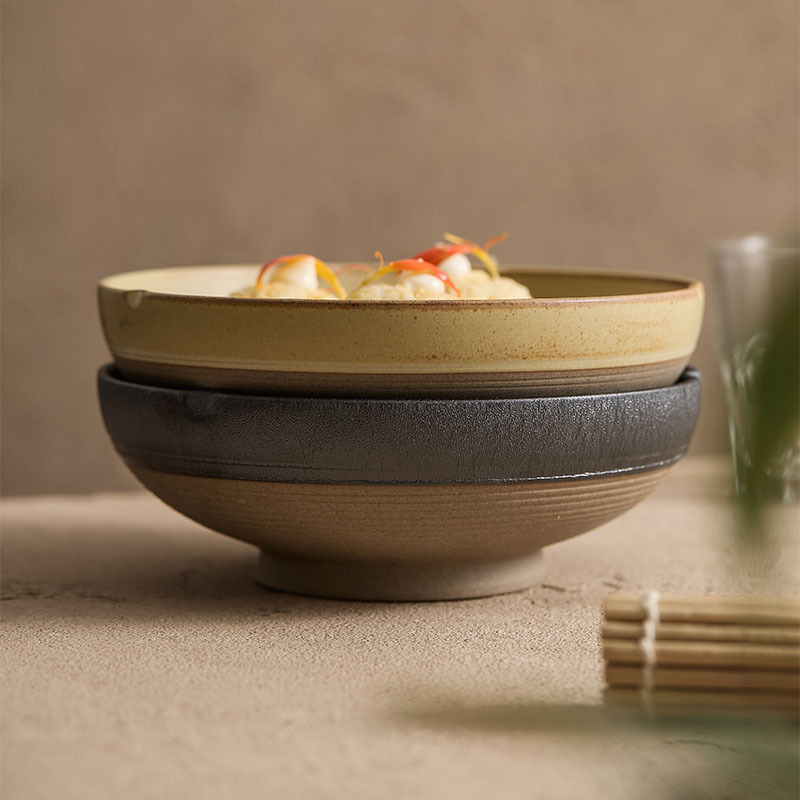 Plato de comida de montaña y río Plato de platos domésticos Plato de platos fríos de cerámica de alta calidad Plato profundo japonés Plato de sopa de comida occidental para el hogar