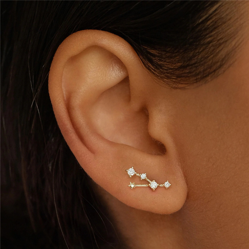 1 Piece Vintage Style Geometric Solid Color Plating Sterling Silver Ear Studs display picture 7