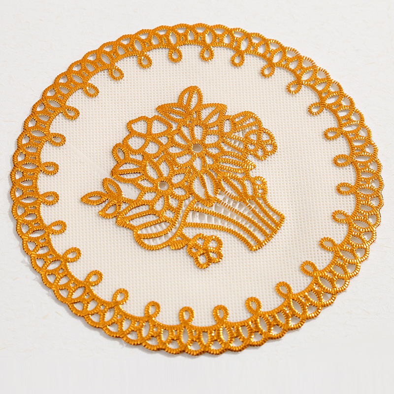 Estampado europeo transfronterizo PVC taza almohadilla redonda resistente al quemado almohadilla de aislamiento térmico almohadilla de bandeja antideslizante almohadilla de decoración de restaurante occidental al por mayor