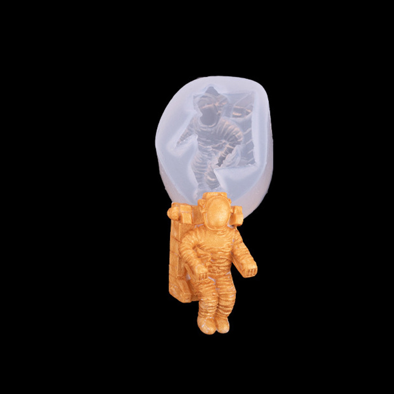 Aviación astronauta cohete Luna molde de silicona para hornear pasteles Fondant molde de chocolate epoxi accesorios de decoración de mesa