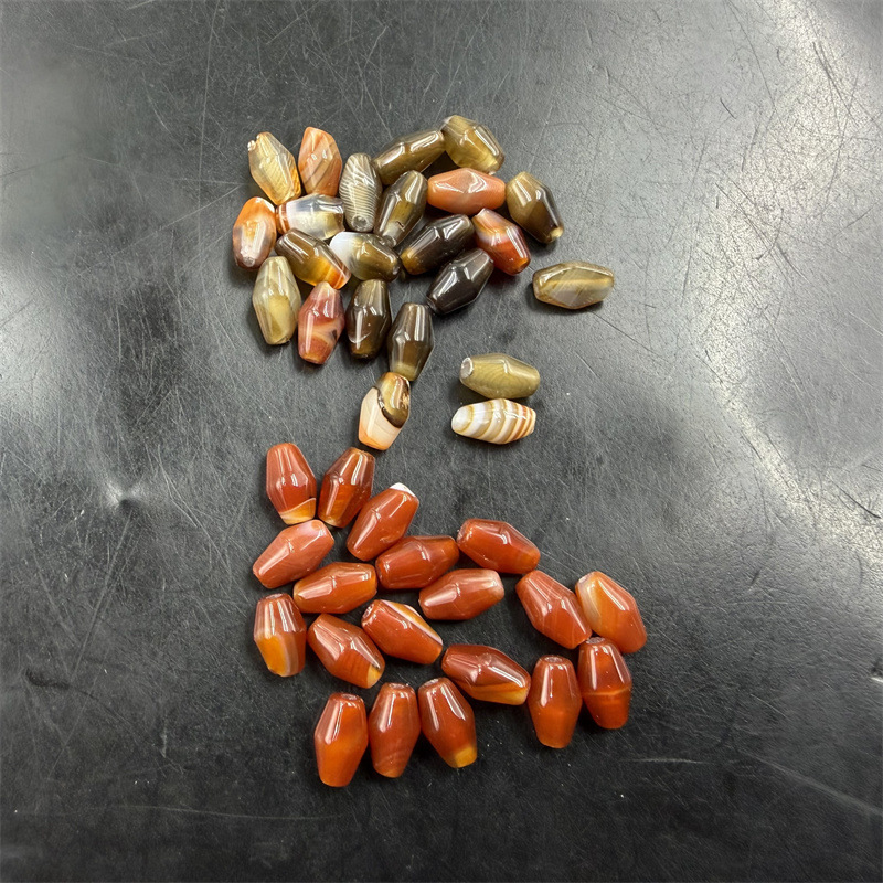 Affordable Jade DIY Jewelry Accessories 5*8mm Silk-Wrapped Agate Rice Beads Loose Beads Wholesale