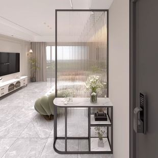 Light Luxury Living Room Conceals the Entrance Cabinet Changhong Glass Partition Modern Simple Screen Wall Entry Storage Rack Facing the Door