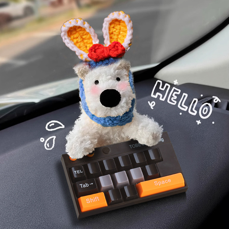 Tarjeta de estacionamiento temporal del automóvil lindo West Highland Puppy Keyboard Teléfono del automóvil Número de matrícula Decoración del automóvil Mover el automóvil