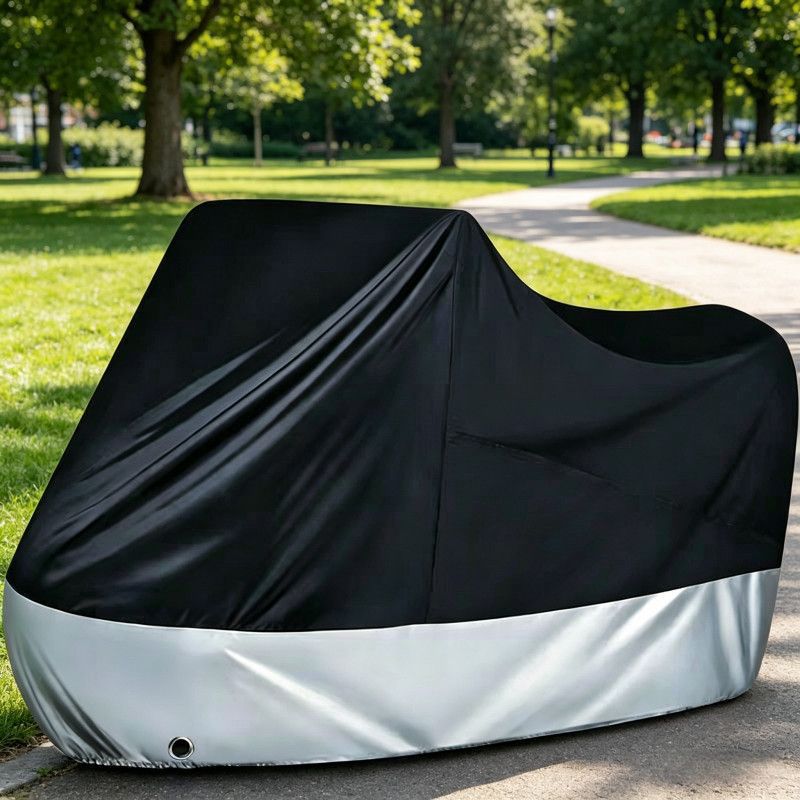 Cross-Border Popular Motorcycle Cover for Rain and Sun Protection, 210D Silver-Coated Oxford Cloth Thickened Motorcycle Cover
