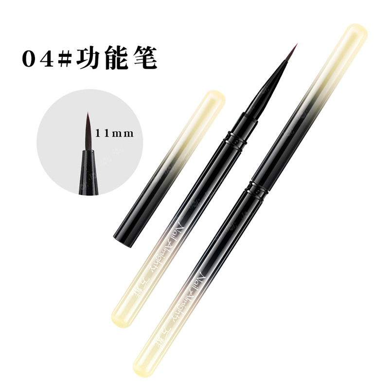 跨境新款金属美甲笔刷套装全套拉线彩绘笔扫扫渐变笔大方圆光疗笔|undefined