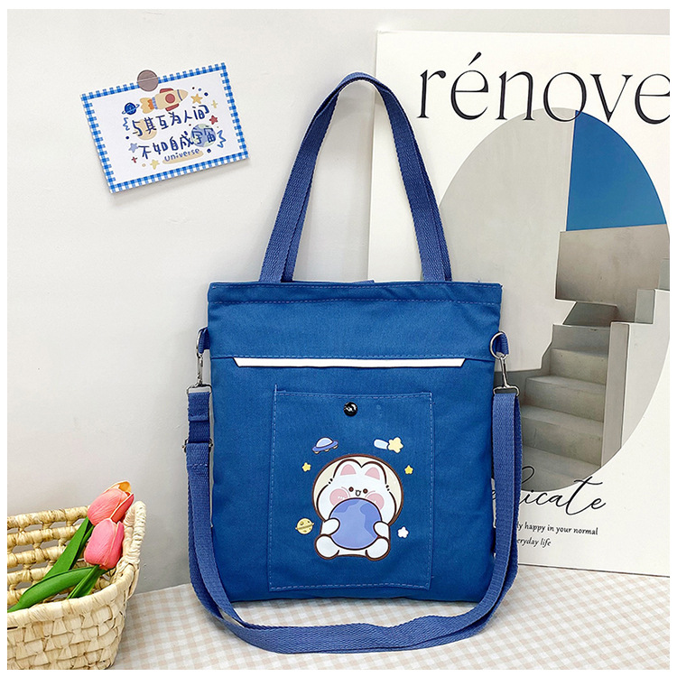 Wholesale of 2025 new cartoon casual canvas bags, large-capacity, fashionable and cute girl single-shoulder bags and tote crossbody bags undefined