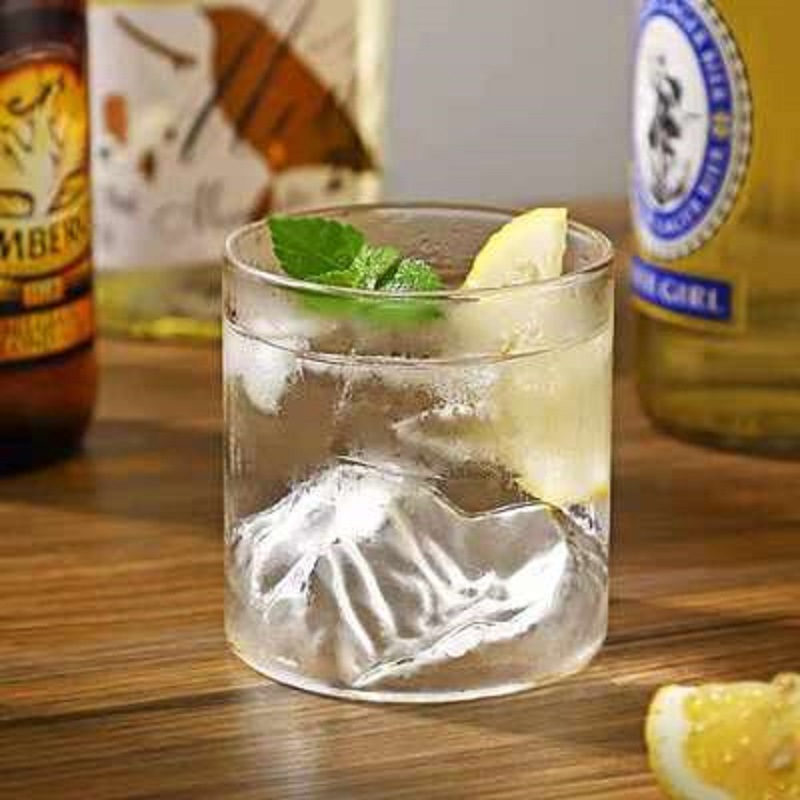 Fuji montaña vidrio taza de té montaña Xizanga vintage copa de vino japonés taza de agua resistente a altas temperaturas fábrica de vidrio en stock al por mayor