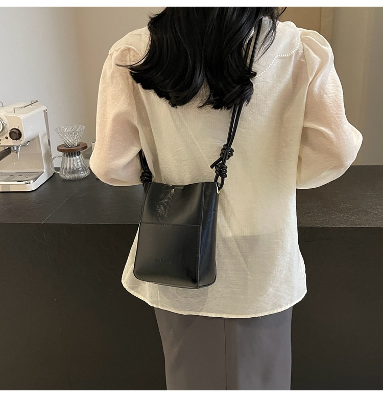 2025 Summer Popular Mini Small Bags for Women New Solid Color Foreign Style Crossbody Bag Korean Style Textured Bucket Bag