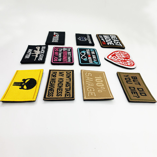 Manufacturer wholesale embroidery Velcro English badge armband badge cloth patch clothes hat diy decorative patch patch