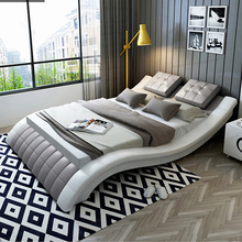 简约现代皮床床多功能榻榻米软床创意双人床2.2米1.8个性婚床