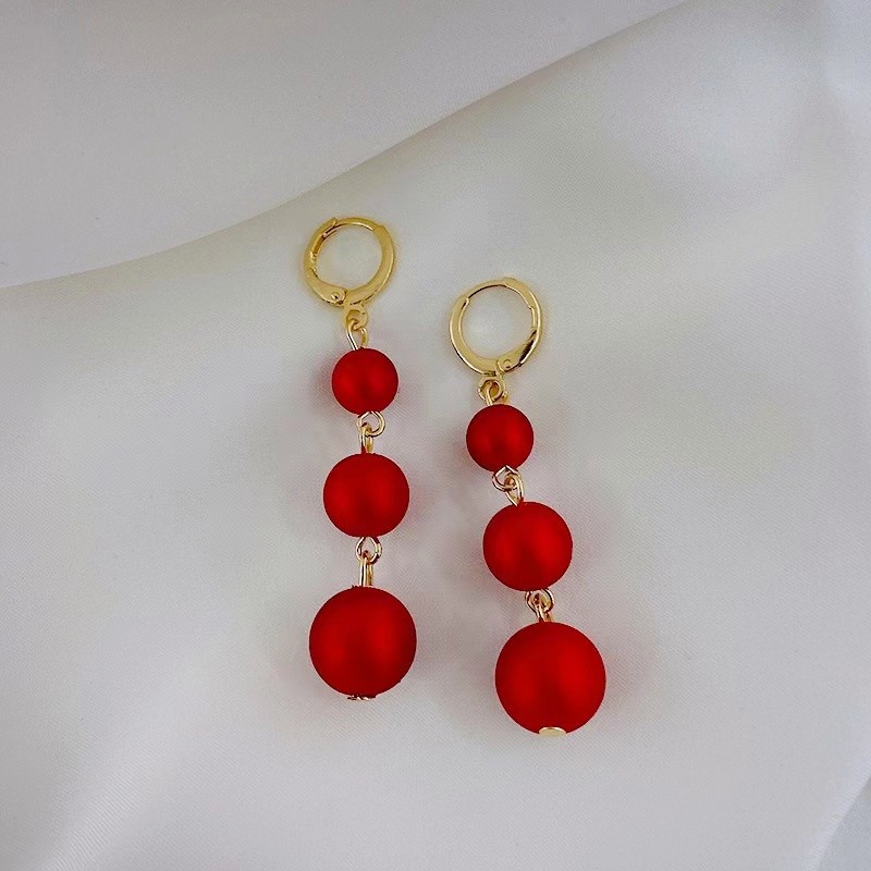 red festive elegant earrings