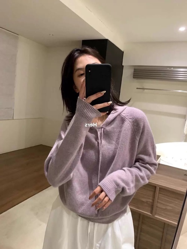 100纯羊毛衫女款抽绳连帽内搭韩系风软糯帽衫打底简约休闲风小衫|undefined