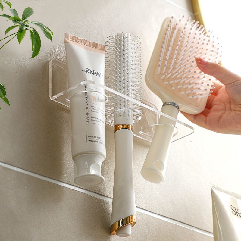 Bathroom Comb Rack Bathroom Washstand Wall Bracket Storage Artifact Punch-Free Wall-Mounted Shaver Rack