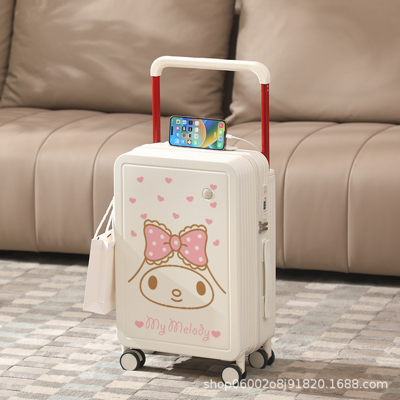 Wide Trolley Luggage Case Merlotti Exclusive Customized Female Student Suitcase Luggage Case Password Box Cartoon Trolley Case