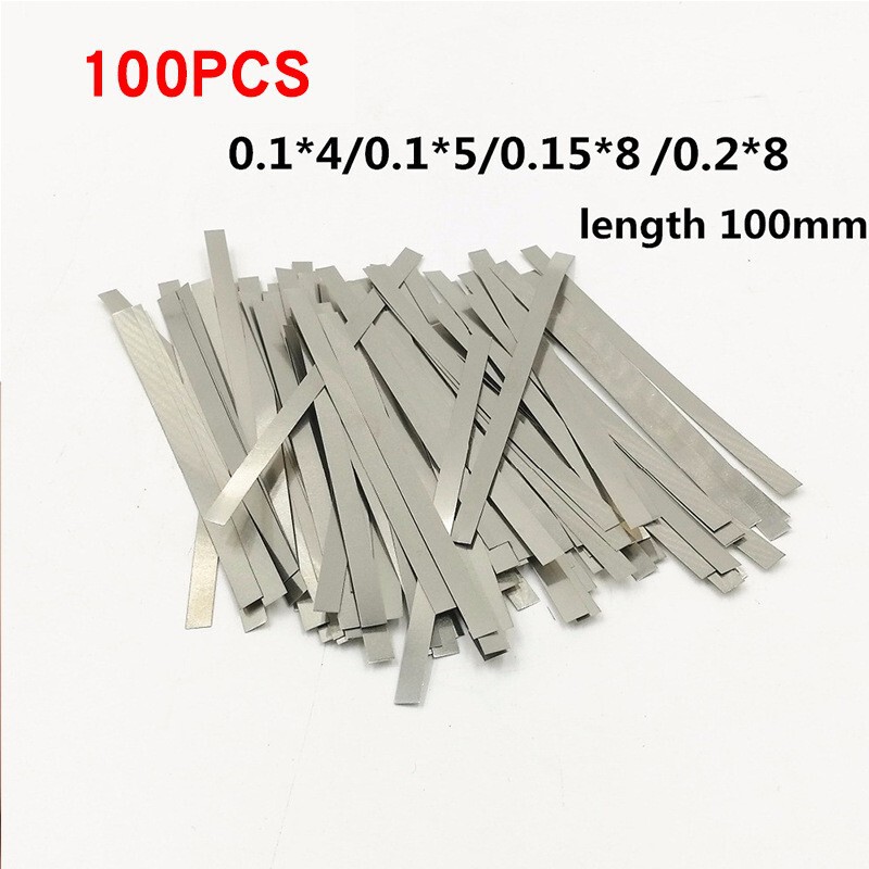 18650 nickel chip battery connection piece length 100mm sliced nickel plated steel strip spot welding machine spot welding piece 100PCs a pack