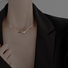 Fashionable necklace, zirconium with bow, accessory, Korean style, micro incrustation, simple and elegant design