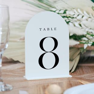 Frosted Arched Acrylic Table Sign, Perfect for Wedding Table Numbering, DIY Acrylic Sign