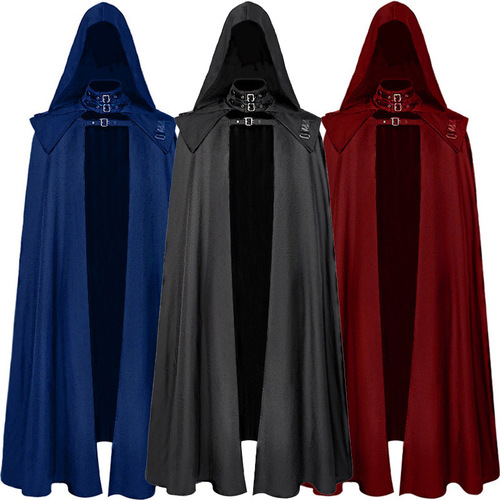 Medieval cloak Gothic style cloak Amazon Wish AliExpress hooded shawl stage Halloween costume play outfit