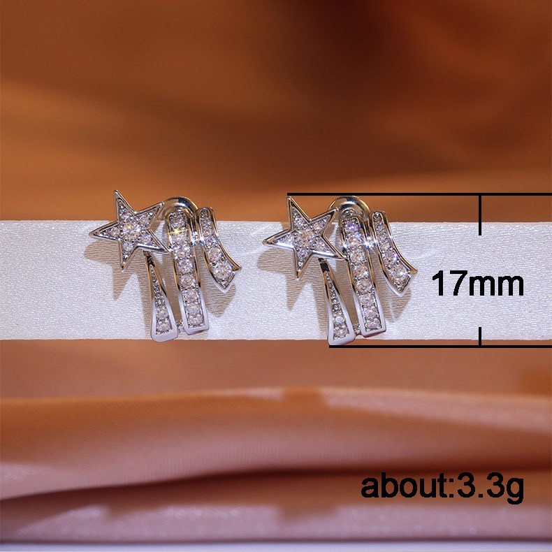 7g Weight Zircon Inlay Material Rings, Earrings Classification Jewelry + Earrings Quantity Holiday, Daily Occasion Copper Material Geometric, Star Pattern All Seasons Season Women's Gender Elegant, Modern Style Style Wholesale Jewelry Elegant Modern Style Geometric Star Copper Zircon Rings Earrings 16
