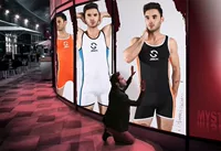 Новый jjsox контрастный цвет мужской плоский угловой комбинезон мода сексуальная спортивная одежда купальник оптом JJ10