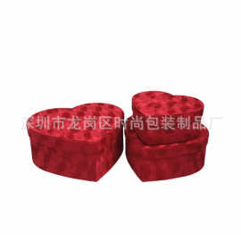 厂家生产绒布心形盒 彩色印刷心形包装盒 开窗印刷包装盒异形盒