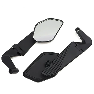 Sh-635 Motorcycle Rearview Mirror Foldable Universal Reversing Mirror High-Definition Reflector Aluminum Alloy Bracket Accessories (Motorcycle rearview mirror) - standard-edition-black