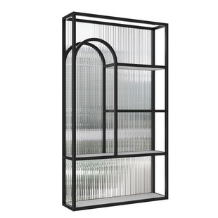 Bathroom Dry Area Half Wall Changhong Glass Partition Wrought Iron Storage Rack Washbasin Living Room Stainless Steel Screen Entrance